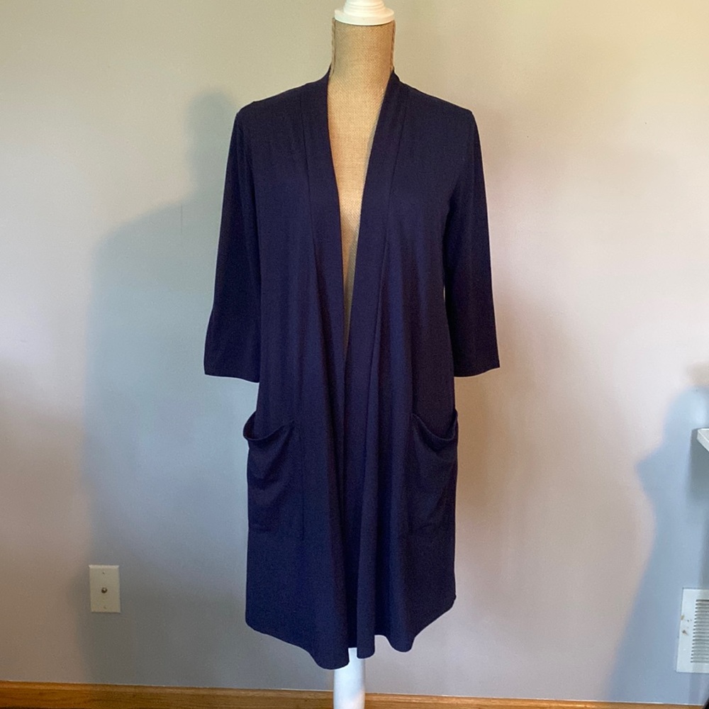 Long navy cardigan